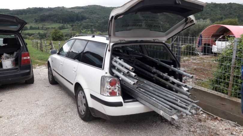 Postavljanje skele na kucu u Maglaj